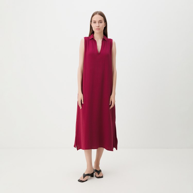 Платье женское Maison David DRESS-2C бордовое 2XS