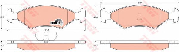 

Gdb255_=tar206=119 00=571536x колодки дисковые п. ford escort 1.1-1.8d 80-90