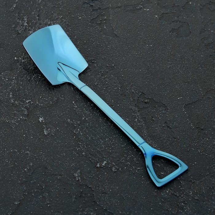 фото Ложка десертная magistro «лопата», h=15,5 см, форма прямоугольная, цвет синий