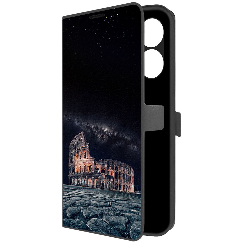 

Чехол-книжка Krutoff Eco Book для TECNO Spark 10C Италия, Колизей (черный)