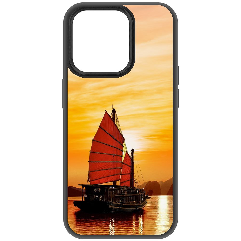 Чехол-накладка Krutoff Soft Case Вьетнам, Бухта Халонг для iPhone 15 Pro черный