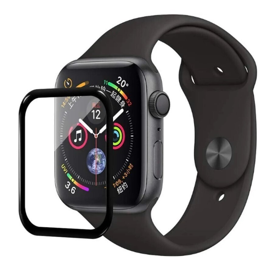 

Защитное гибридное стекло PMMA 38 мм для Apple Watch 1 / 2 / 3 серий, черная рамка