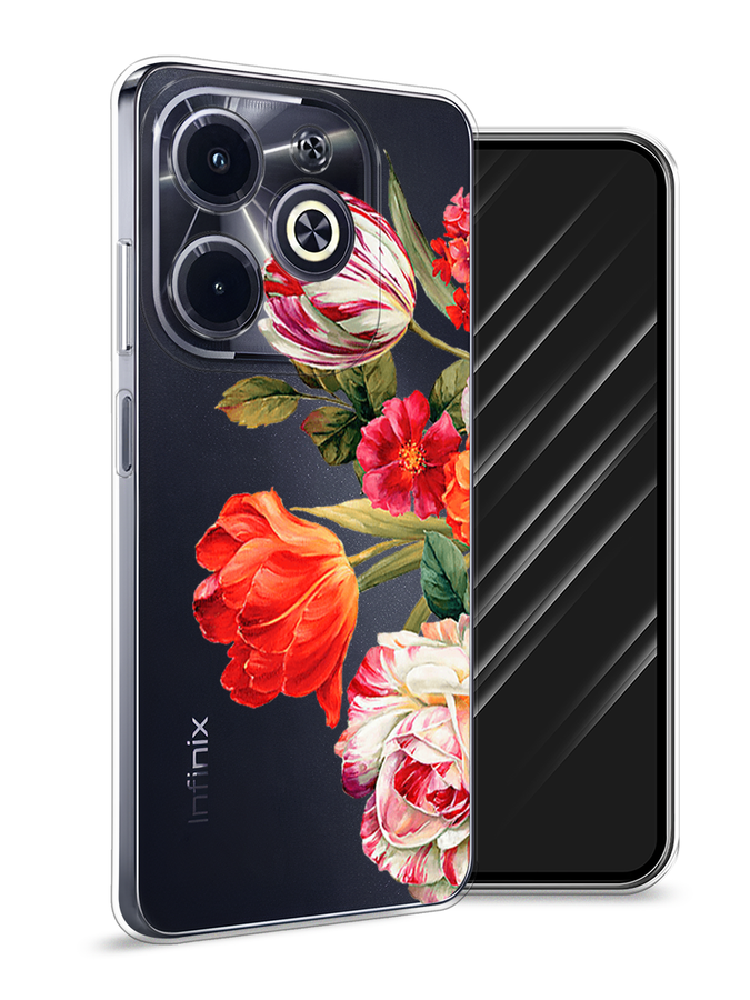 

Чехол Awog на Infinix Hot 40i "Весенний букет", Красный;розовый;зеленый, 3105450-1