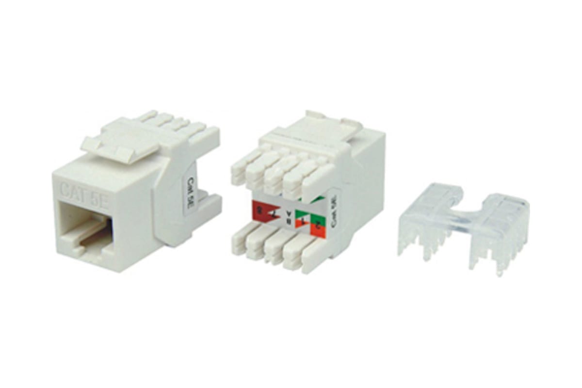 Вставка KJ8-8P8C-C5e-180-WH Keystone Jack RJ-45(8P8C)категория 5eтип 180 град