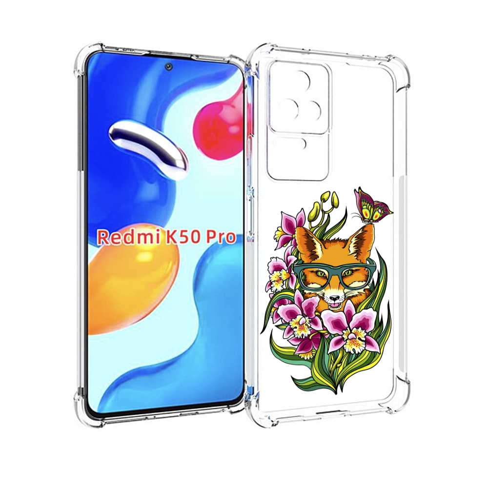 

Чехол MyPads Лиса в цветах для Xiaomi Redmi K50/K50 Pro, Прозрачный, Tocco