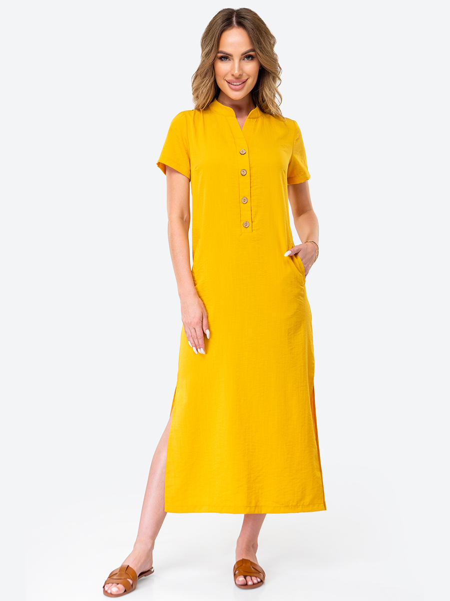 Платье женское HappyFox HFSL2630 желтое 44 RU