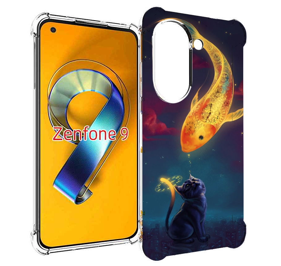 

Чехол MyPads золотая-рыбка-часовая для Asus Zenfone 9 (AI2202), Прозрачный, Tocco