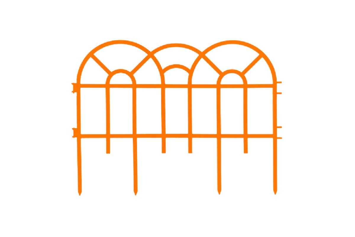 

Забор декоративный ажурный "Аркада", оранжевый