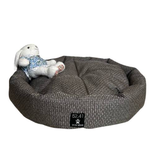 Лежанка для собаки SPLOOT со съемной подушкой коричневая из рогожки 65x65x15 см