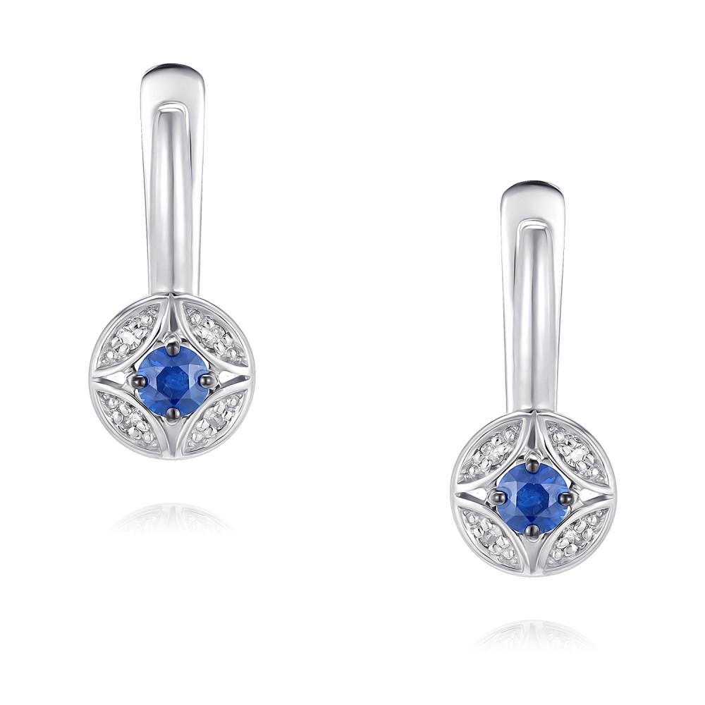 

Серьги из белого золота ADAMAS 24041473/01-А51ДЧ-432, бриллиант/сапфир, 24041473/01-А51ДЧ-432