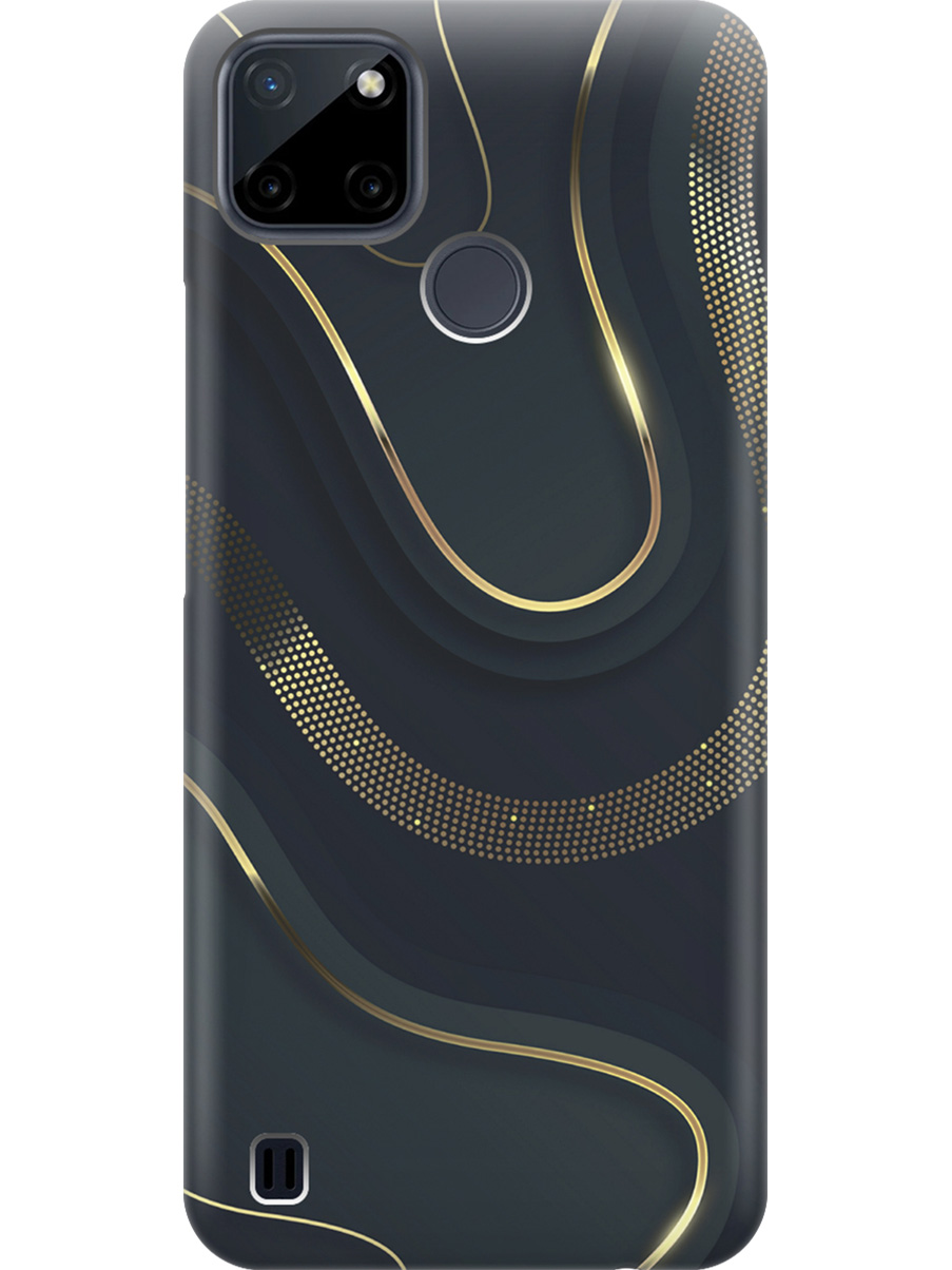 

Силиконовый чехол на Realme C21Y с принтом "Золотистые акценты", Прозрачный;золотистый;серый, 735001131