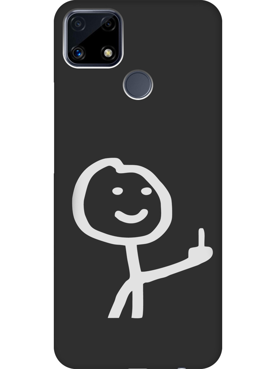 

Силиконовый чехол на Realme C25/C25S с принтом "Fck" матовый черный, Черный;белый;серый, 732395361