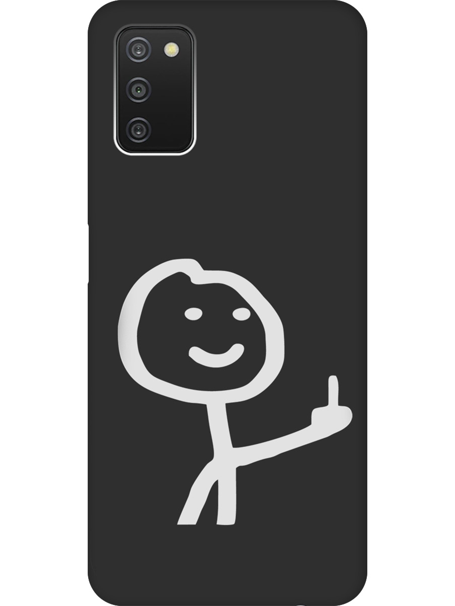 

Силиконовый чехол на Samsung Galaxy A03s с принтом "Fck" матовый черный, Черный;белый;серый, 732241161