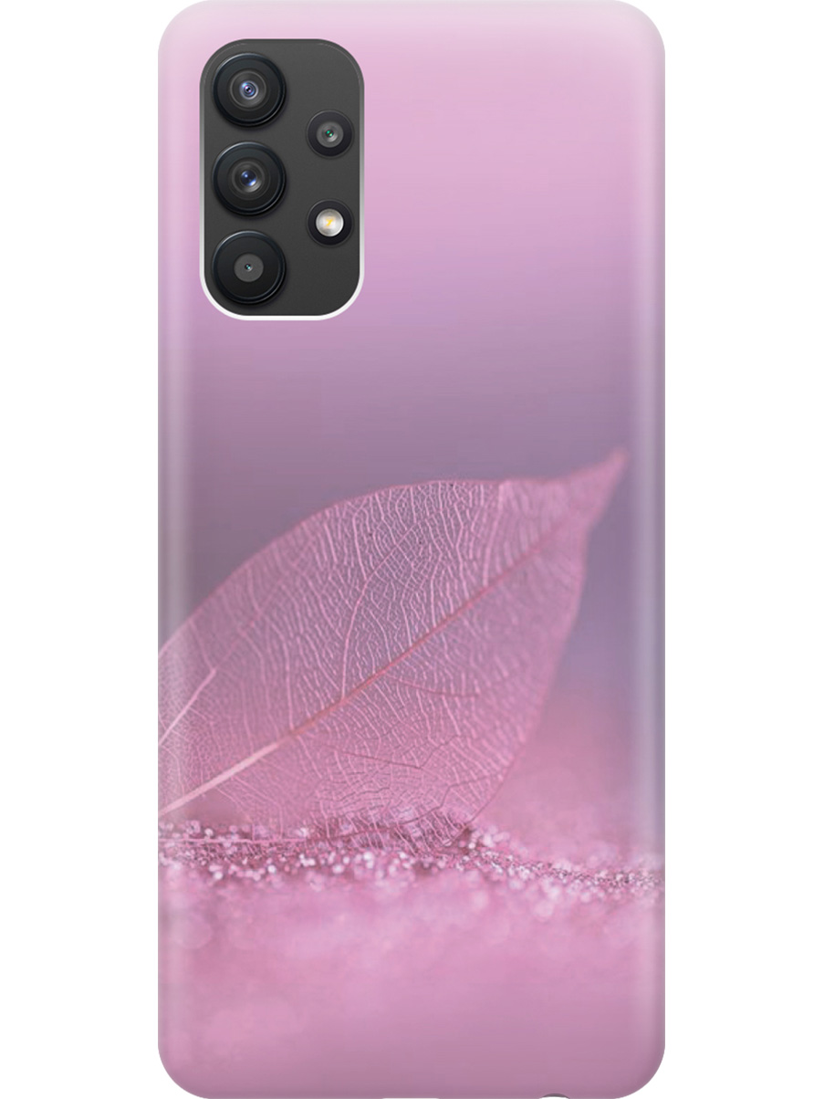 

Силиконовый чехол на Samsung Galaxy A32 с принтом "Листок в розовых блестках", Прозрачный;розовый;фиолетовый, 724352022