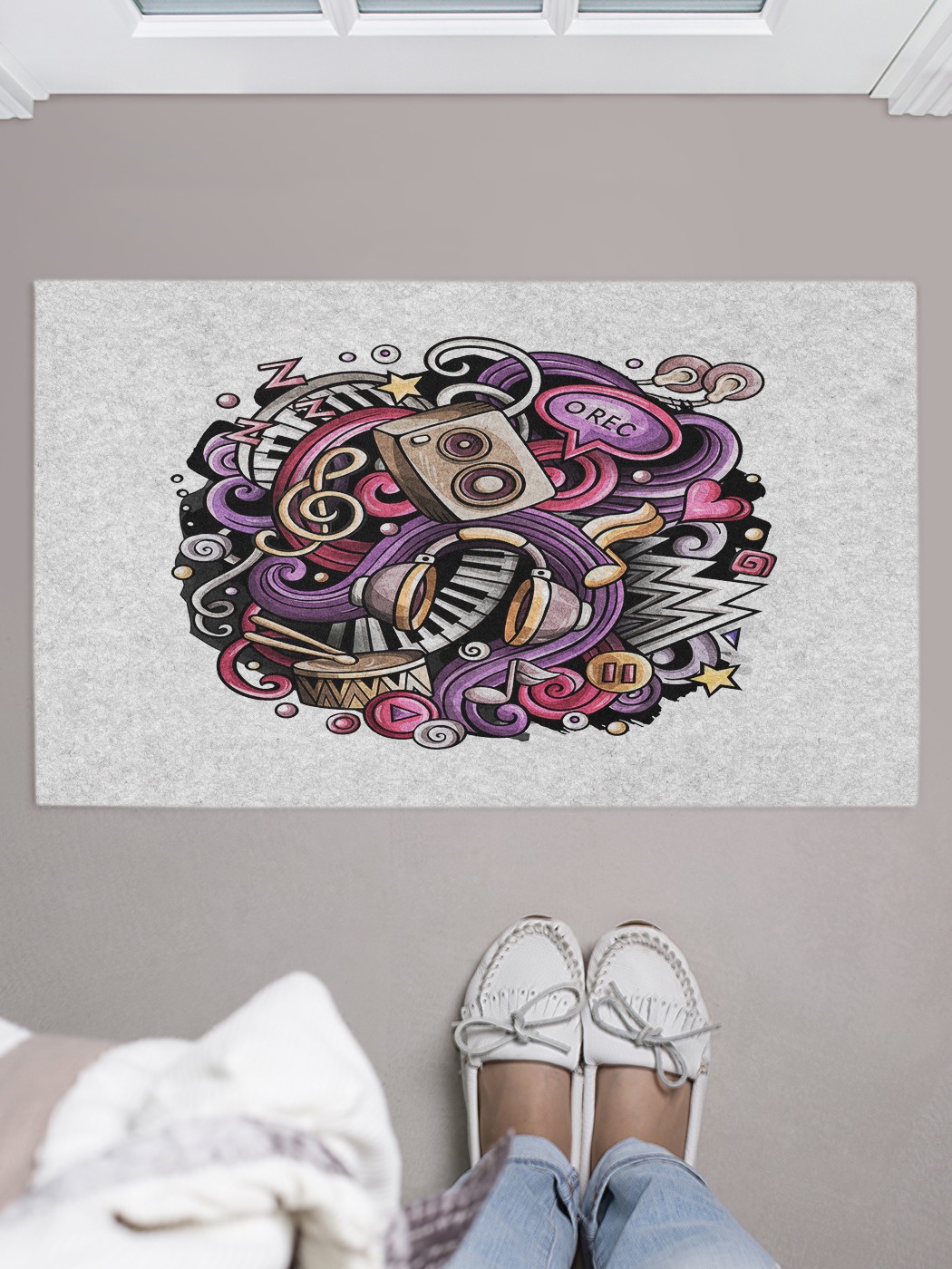 

Придверный коврик в прихожую для обуви, на резиновой основе, 75x45 см door_90208 JoyArty