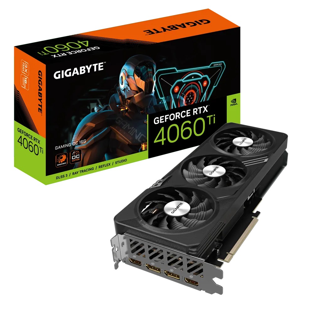 

Видеокарта GIGABYTE GeForce RTX­­ 4060 Ti GAMING OC (GV-N406TGAMING OC-16GD), Черный, GeForce RTX­­ 4060 Ti GAMING OC