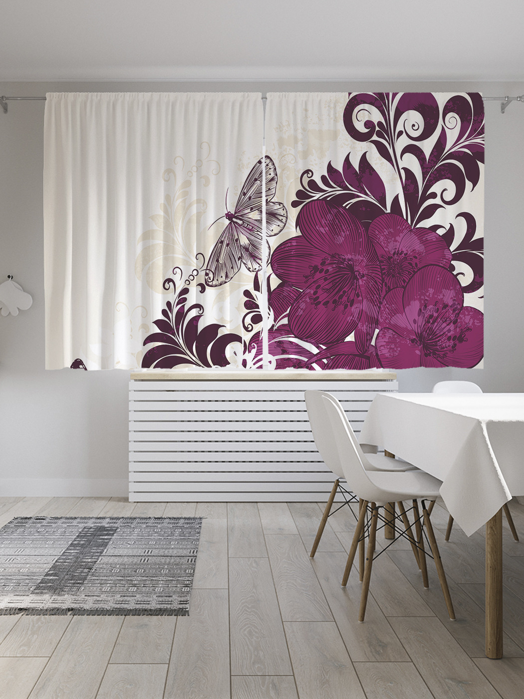 

Шторы с фотопечатью JoyArty "Яркая флористика" из сатена, 290х180 см