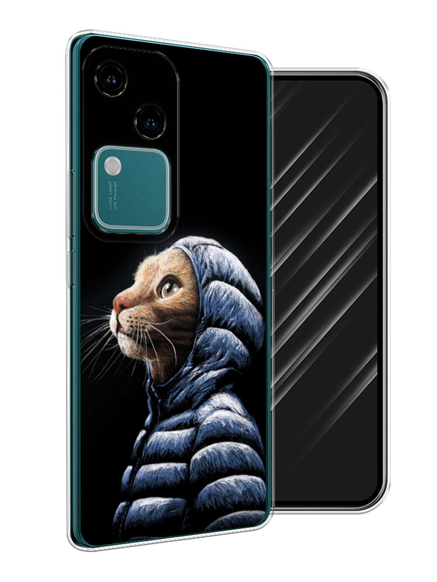 

Чехол Awog на Vivo V30/S18 "Кот в капюшоне", Черный;бежевый;синий, 2610250-1
