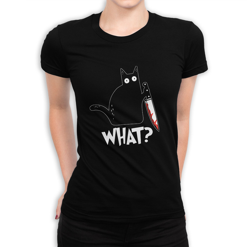 

Футболка женская Dream Shirts What черная S, Черный, "What"