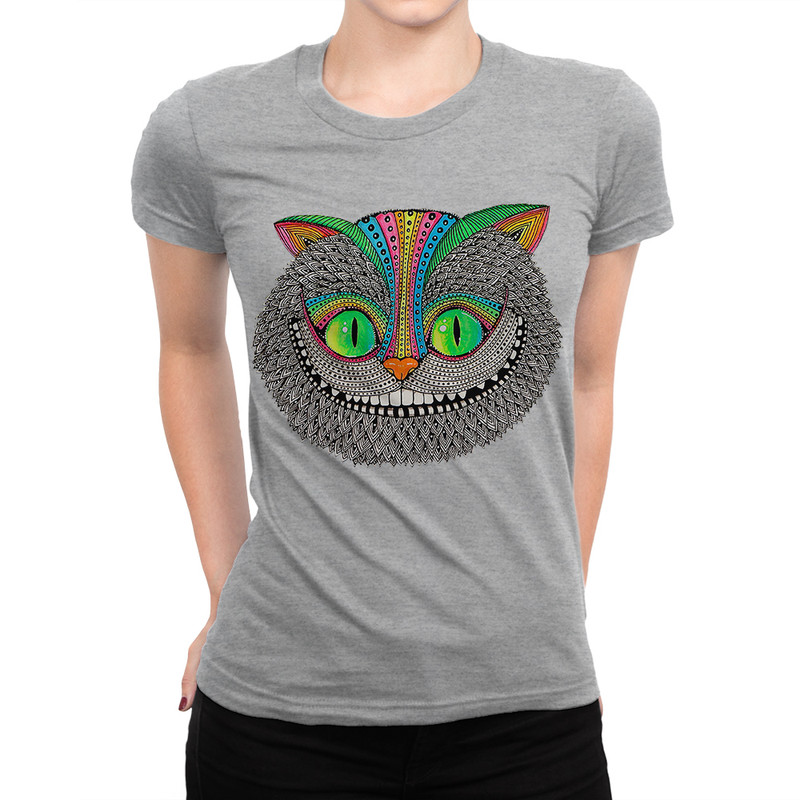 

Футболка женская Dream Shirts Чеширский Кот серая XS, Серый, Чеширский Кот