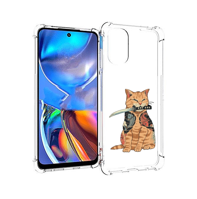 

Чехол MyPads кот-с-катаной для Motorola Moto E32, Прозрачный, Tocco