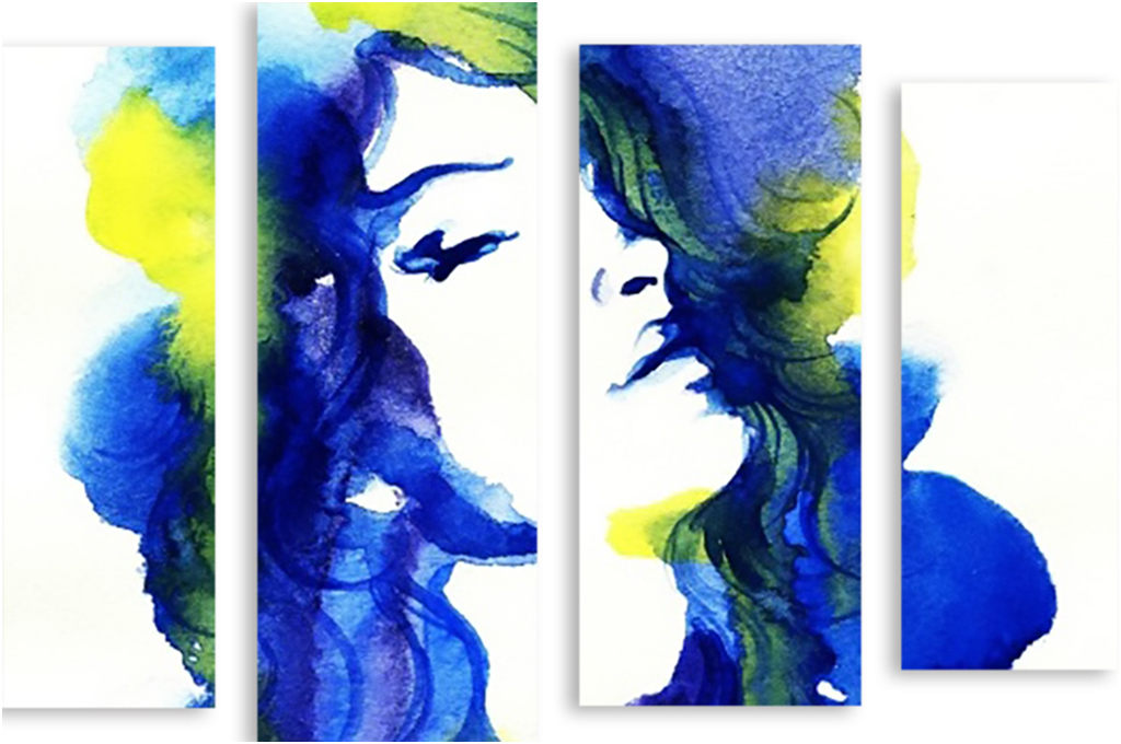 

Картина модульная на холсте Модулка Синеволосая 90x67 см, 2586