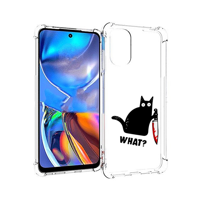 

Чехол MyPads котик-убийца для Motorola Moto E32, Прозрачный, Tocco