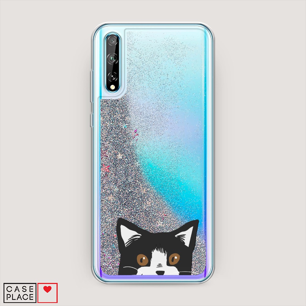 

Чехол Awog на Huawei Y8p/P Smart S "Подглядывающий кот", Разноцветный, 6103491-1