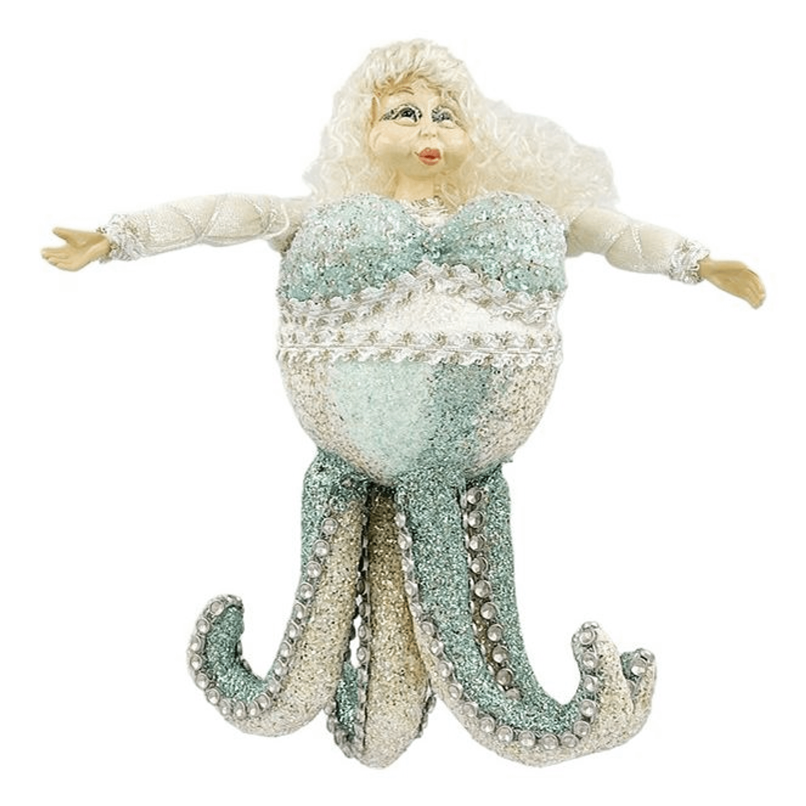 Елочная игрушка Christmas DeLuxe Леди-осьминог серо-голубая 20 см