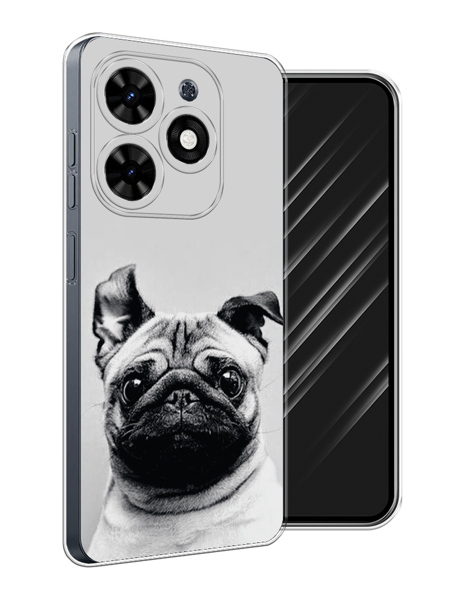 

Чехол Awog на Tecno Spark Go 2024 "Ушастый мопс", Серый, 304650-1
