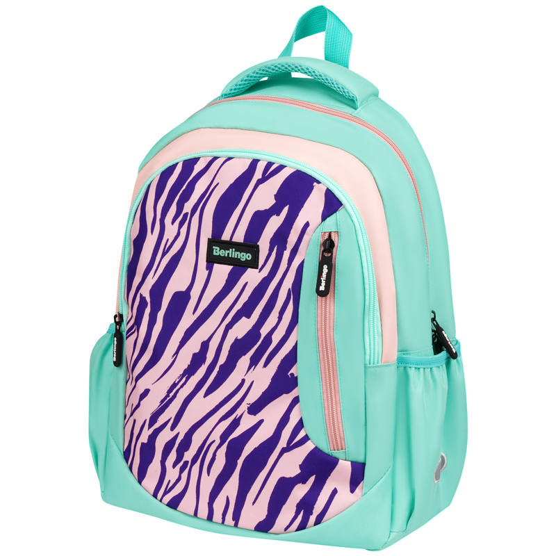 

Рюкзак Berlingo Boom Animal pattern mint 38,5*29*12см, 2 отделения, 3 кармана, анатомическ, Разноцветный