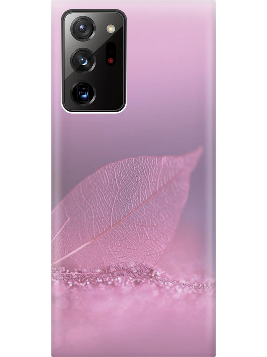 

Силиконовый чехол на Samsung Galaxy Note 20 Ultra с принтом "Листок в розовых блестках", Прозрачный;розовый;фиолетовый, 723276422