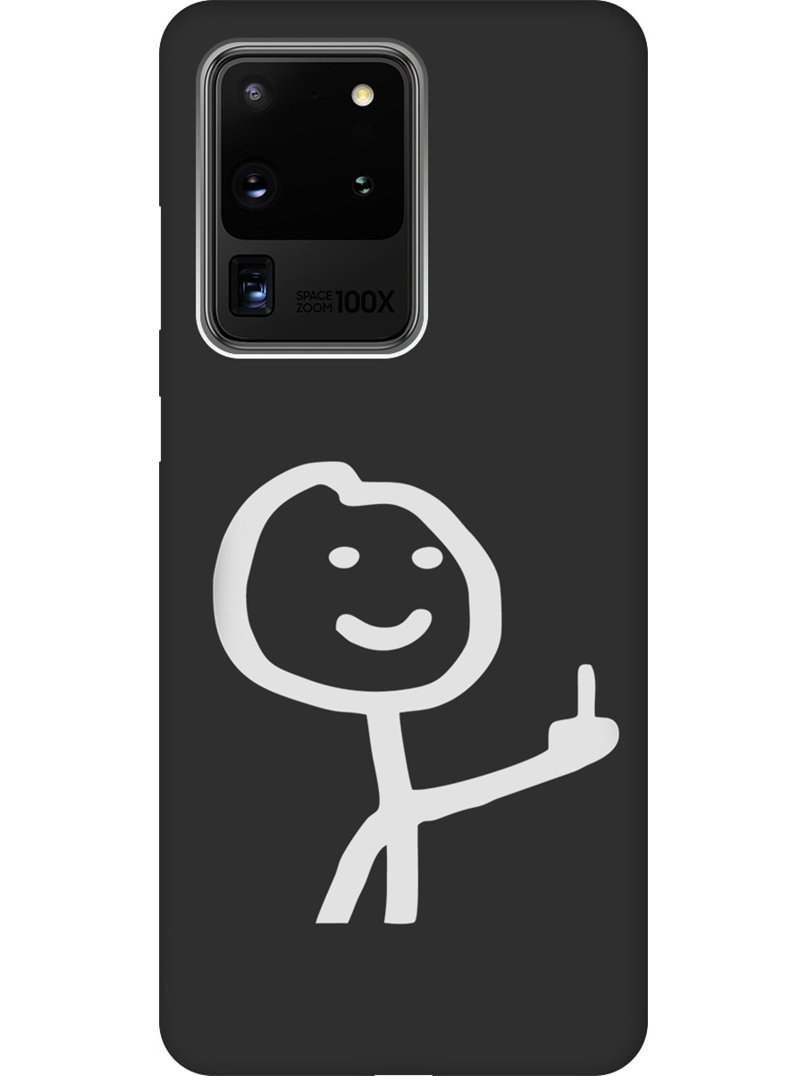 

Силиконовый чехол на Samsung Galaxy S20 Ultra с принтом "Fck" матовый черный, Черный;белый;серый, 722628661