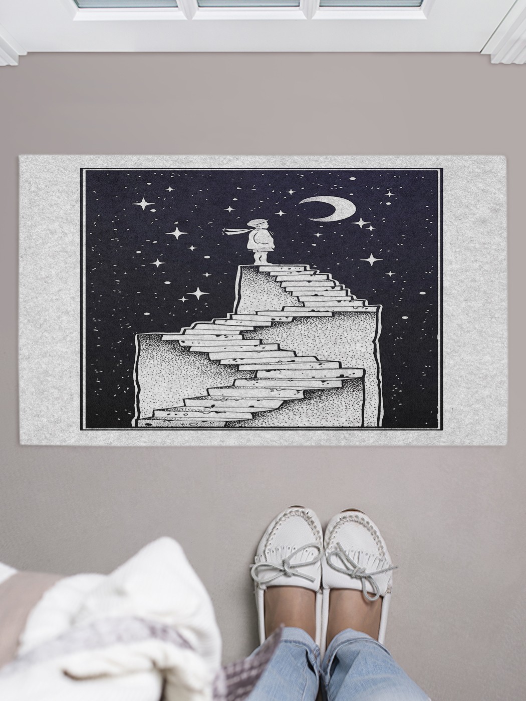 

Придверный коврик в прихожую для обуви, на резиновой основе, 75x45 см door_90538 JoyArty