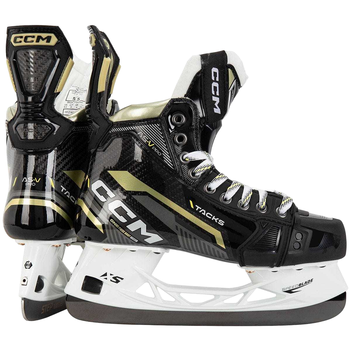 Коньки CCM Tacks AS-V PRO INT (Лезвия STEP V-STEEL XS) р.6 regular, черный