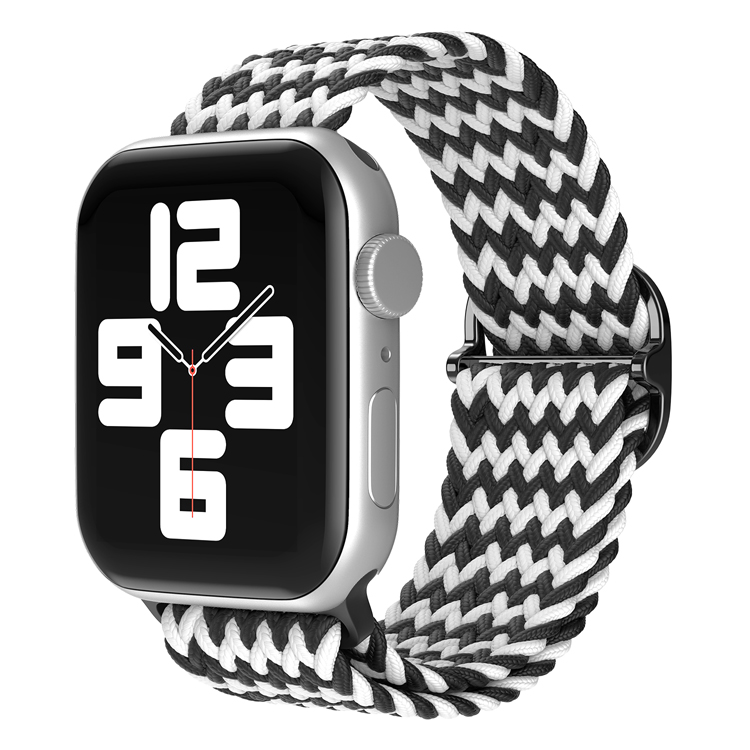 

Ремешок для Apple Watch 1-9/SE/ULTRA (42/44/45/49 мм), черный -белый, Apple Watch 1-9 / SE / ULTRA (42/44/45/49 мм), регулируемый по длине