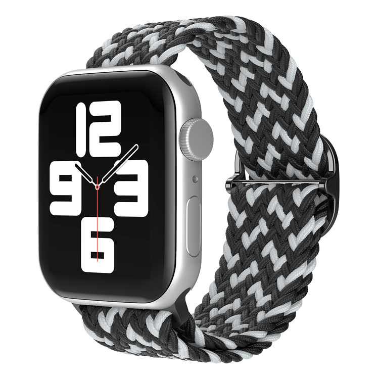 

Ремешок для Apple Watch 1-9/SE/ULTRA (42/44/45/49 мм), серый - черный, Apple Watch 1-9 / SE / ULTRA (42/44/45/49 мм), регулируемый по длине