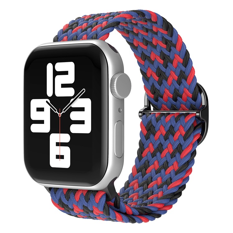 

Ремешок для Apple Watch 1-9/SE/ULTRA (42/44/45/49 мм), черно-сине-красный, Apple Watch 1-9 / SE / ULTRA (42/44/45/49 мм), регулируемый по длине