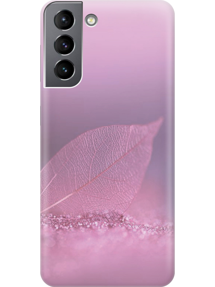 

Силиконовый чехол на Samsung Galaxy S21 FE 5G с принтом "Листок в розовых блестках", Прозрачный;розовый;фиолетовый, 734543422