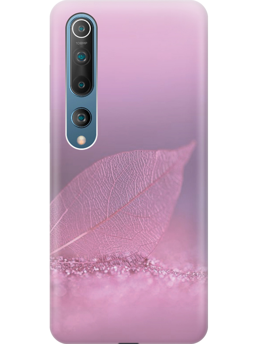 

Силиконовый чехол на Xiaomi Mi 10 с принтом "Листок в розовых блестках", Прозрачный;розовый;фиолетовый, 722821122
