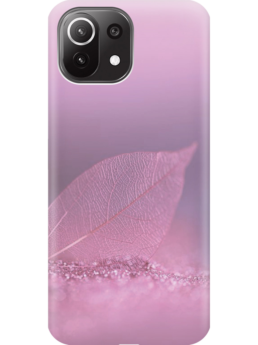 

Силиконовый чехол на Xiaomi Mi 11 Lite / 11 Lite 5G с принтом "Листок в розовых блестках", Прозрачный;розовый;фиолетовый, 725173322