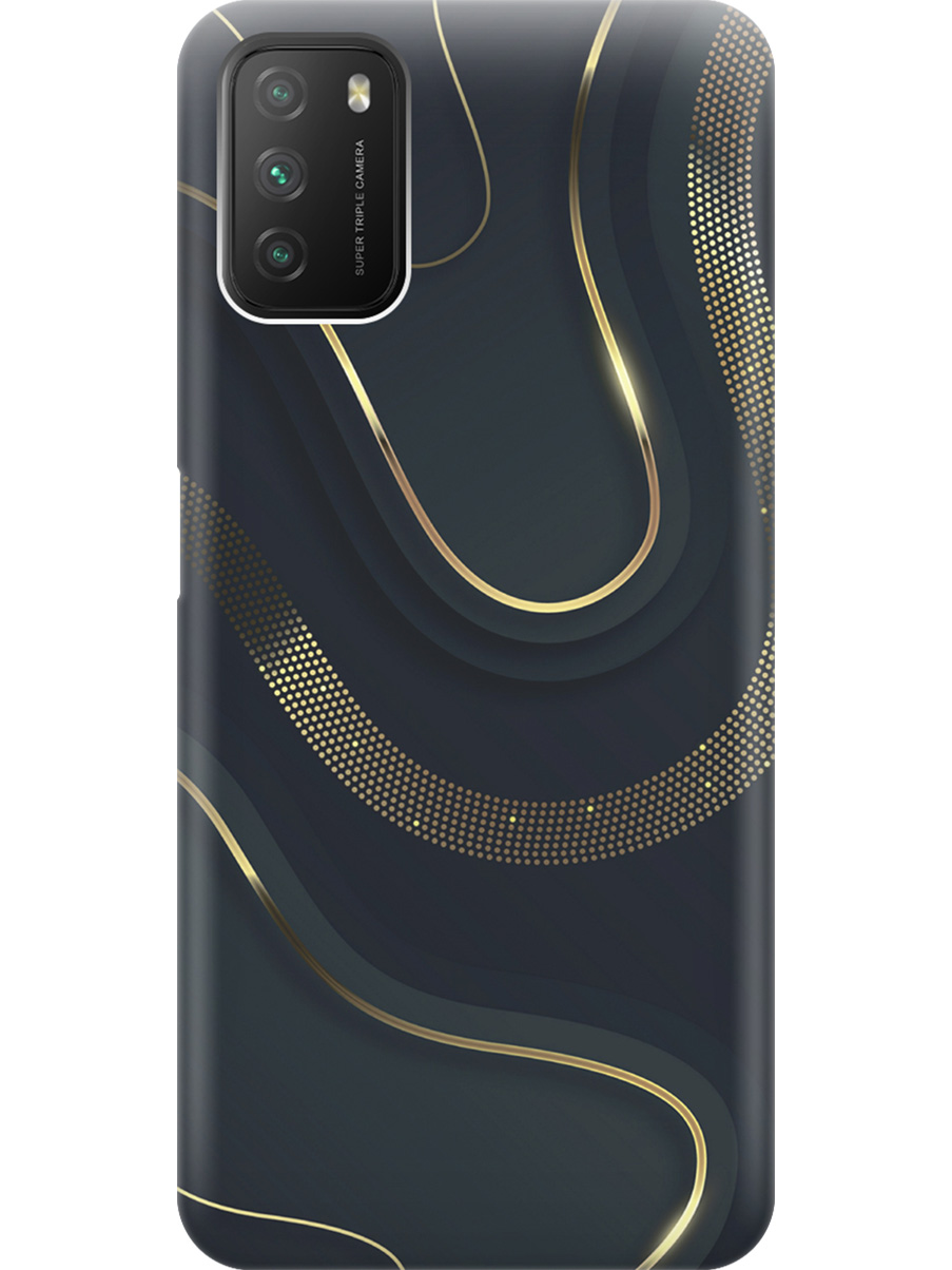 

Силиконовый чехол на Xiaomi Redmi 9T, Poco M3 с принтом "Золотистые акценты", Прозрачный;золотистый;серый, 724142731