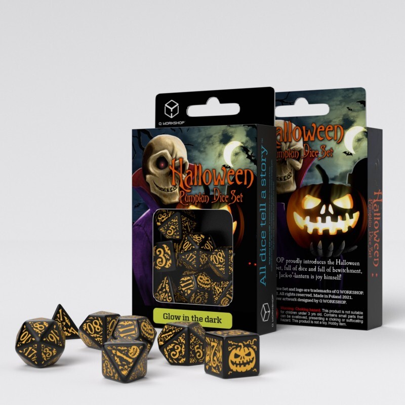 Набор игральных кубиков Q-Workshop Halloween Pumpkin Jack O’Lantern Dice Set, SHAP02