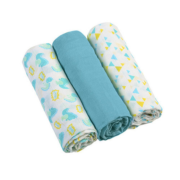 Комплект Babyono из 3 пелёнок цвет голубой, 70х70 см 348/03 самойловский текстиль набор наволочек эколоджи 70х70