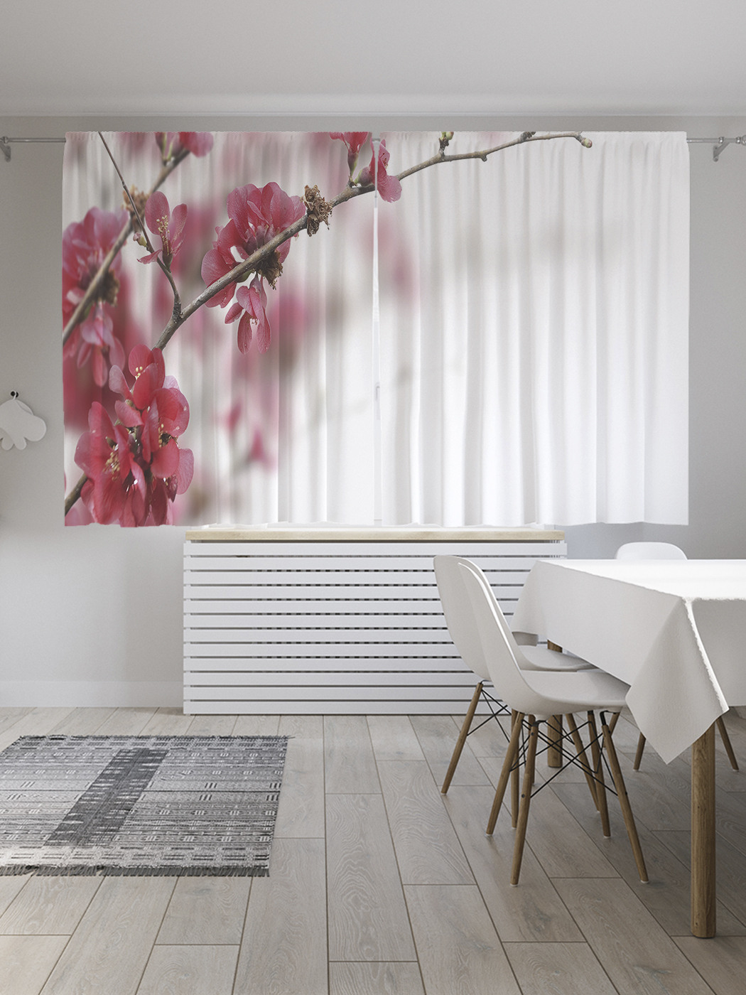 

Шторы с фотопечатью JoyArty "Веточка бомбакса" из сатена, 290х180 см