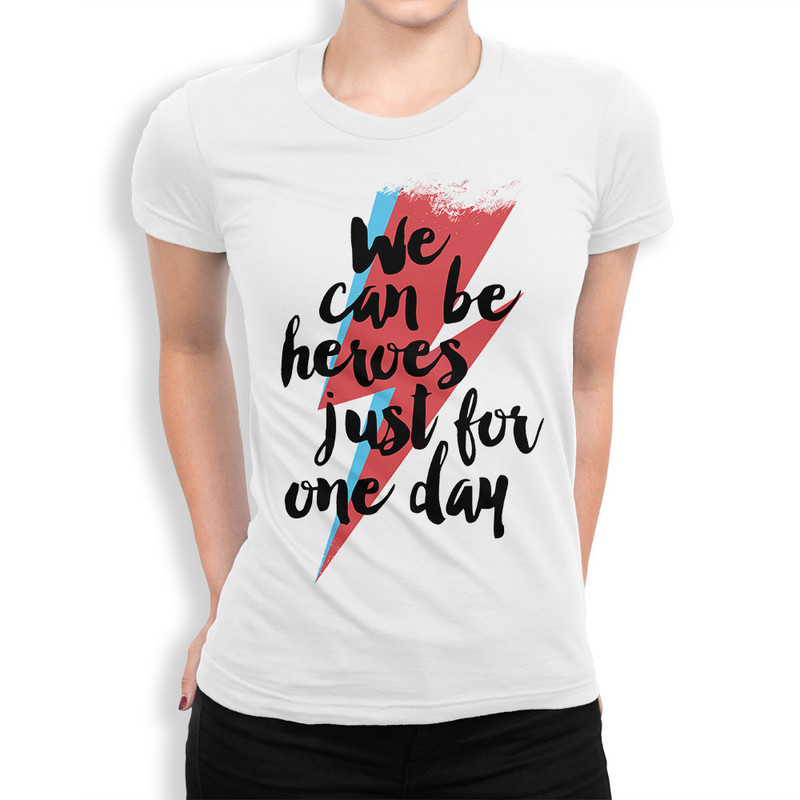

Футболка женская Dream Shirts Дэвид Боуи - Герои белая 2XL, Белый, Дэвид Боуи - Герои