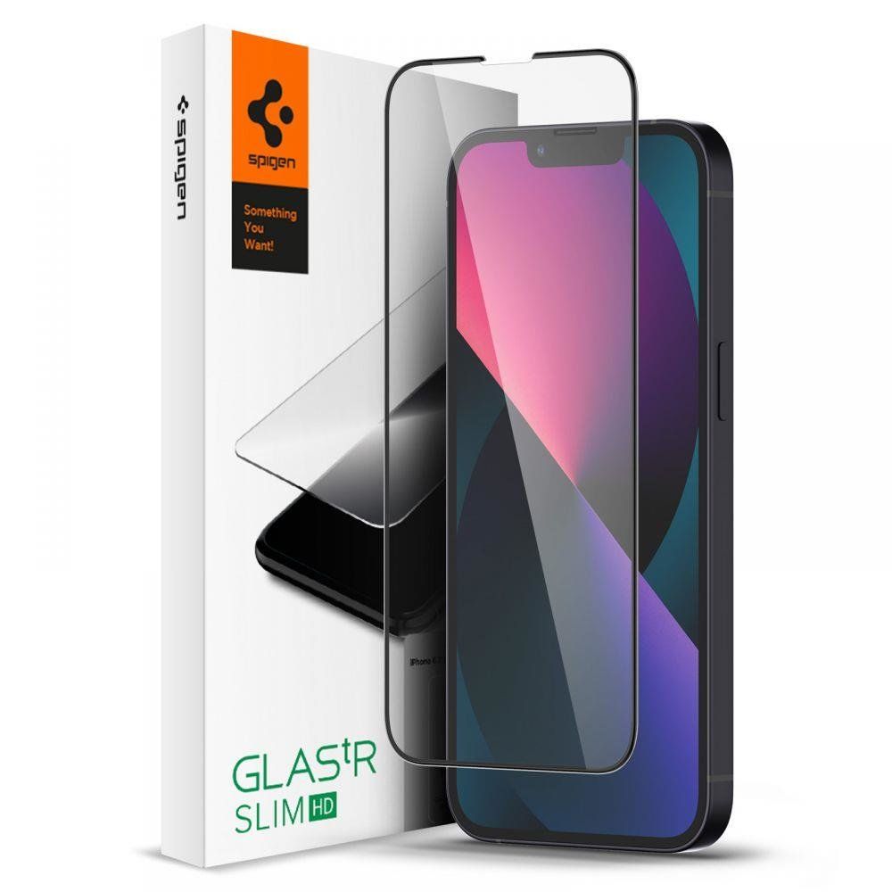 

Защитное стекло Spigen для iPhone 13 Mini - GLAS.tR Slim HD - Черный - 1 шт - AGL03404