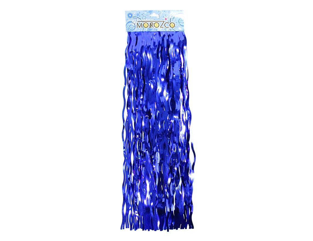 фото Дождик занавес волнистый, 150х50 см, цвет - синий, morozco