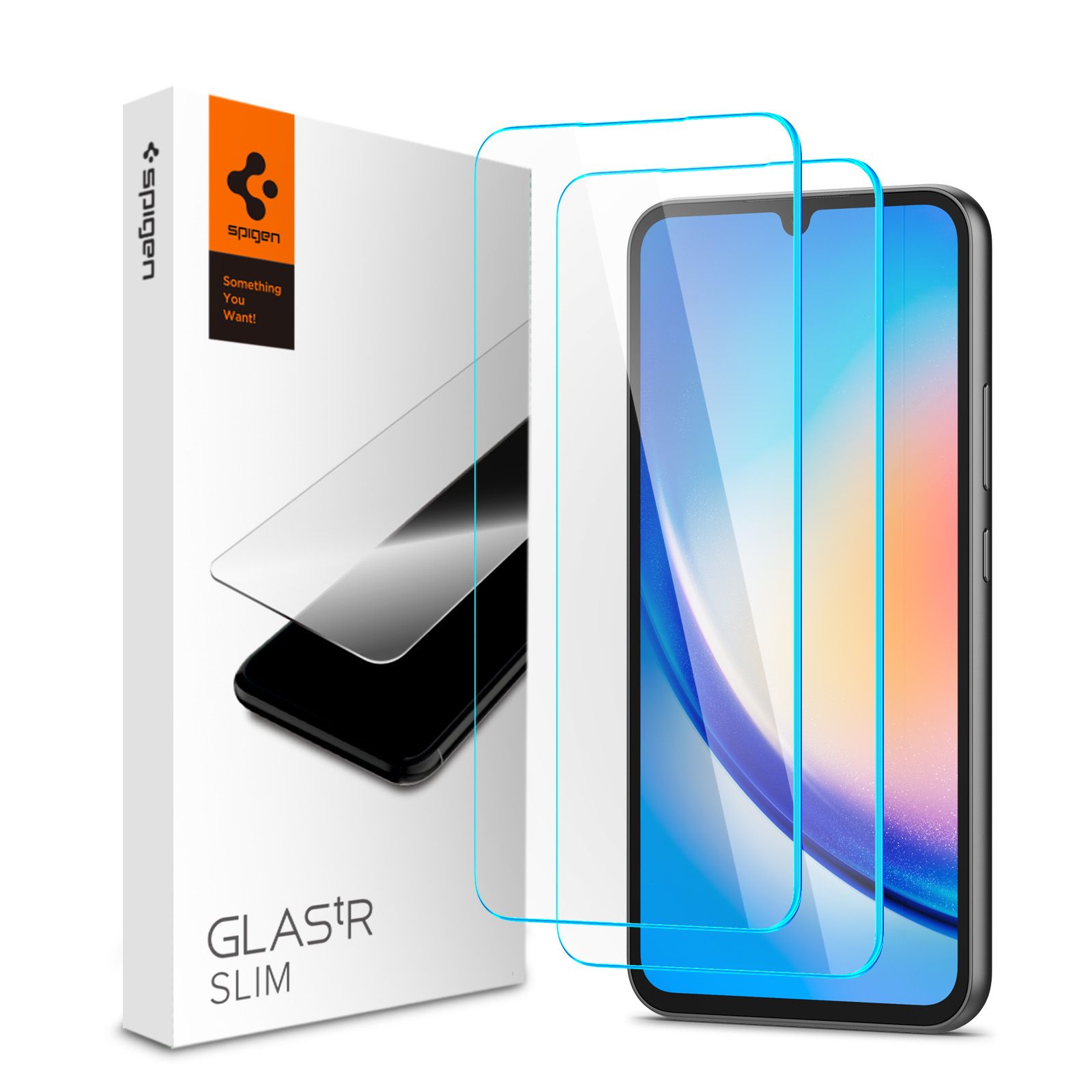 Защитное стекло Spigen для Galaxy A34 5G GLAS.tR Slim Прозрачный - 2 шт - AGL05967