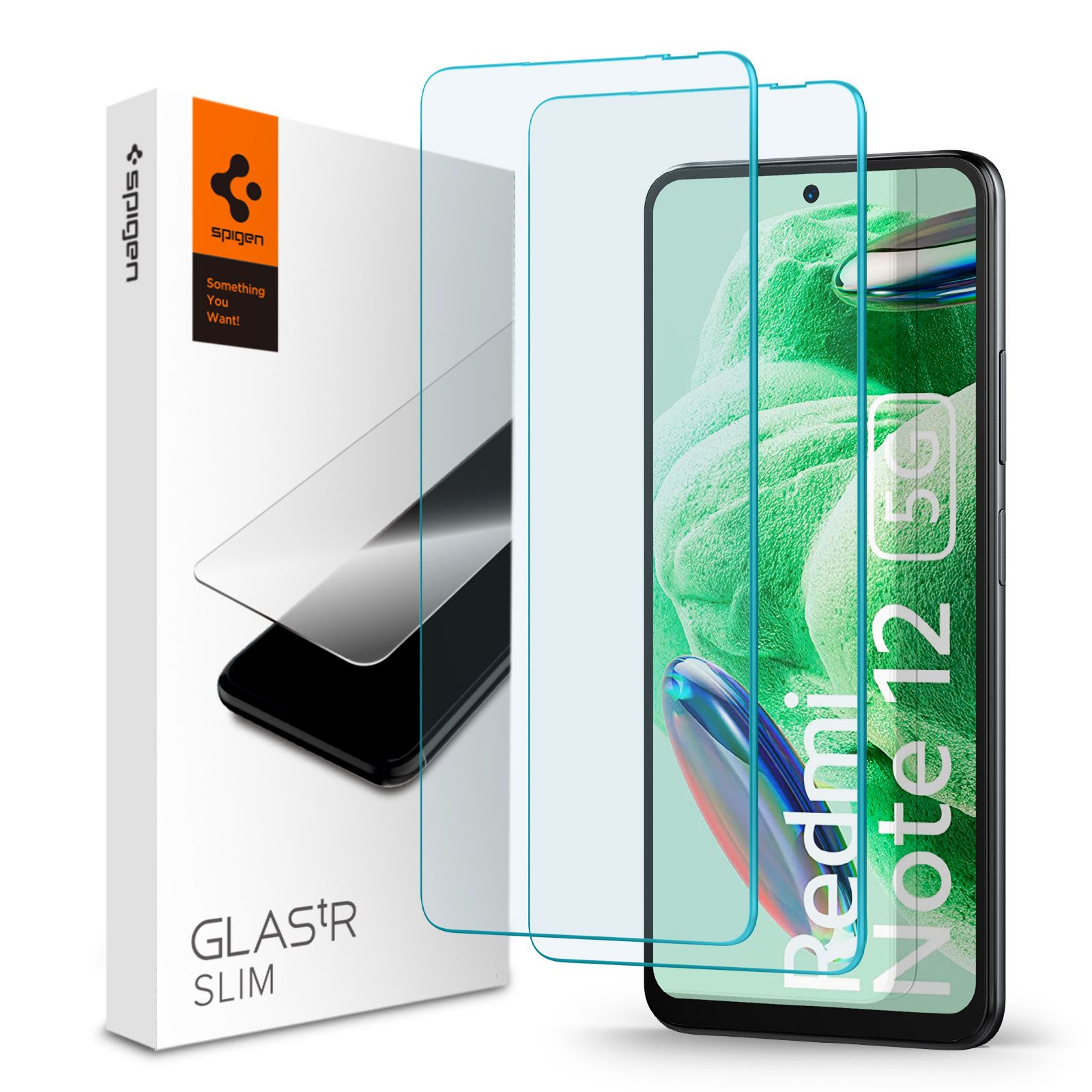 Защитное стекло Spigen для Xiaomi Redmi Note 12 5G GLAS.tR Slim Прозрачный 2 шт - AGL06048